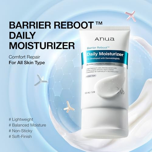 Anua Barrier Reboot Daily Moisturizer Ceramide Barrier Care Face Cream With Panthenol 3.38 Fl Oz