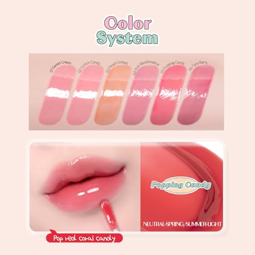 Etude Over Glowy Lip Gloss 5 Popping Candy NonSticky Vegan Lip Tint