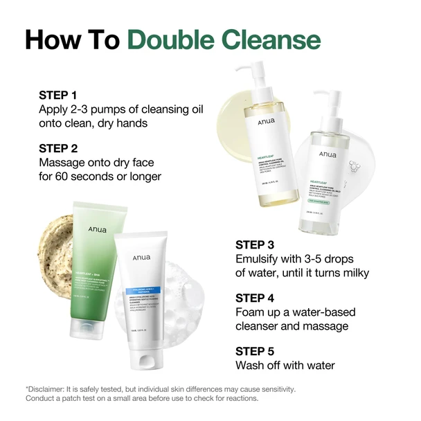 Anua Heartleaf Pore Control Cleansing Oil Oil Cleanser For Face Makeup Blackhead 200Ml Pack Of 2
