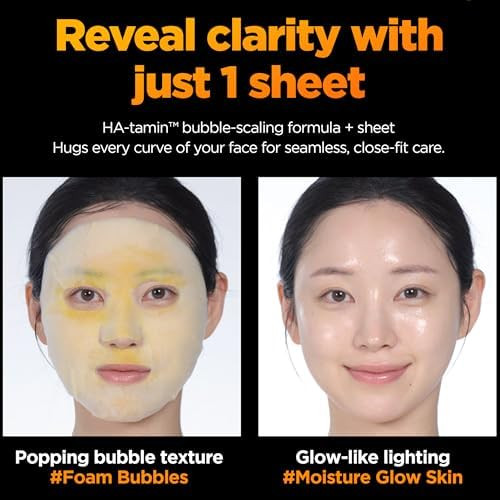 Wellage Hyper Toning Vita C Bubble Mask Korean Skincare Wash Off Facial 5 Sheets