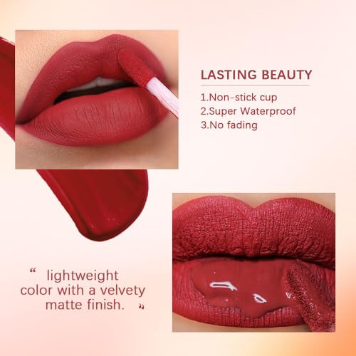 Myuango Matte Liquid Lipstick UltraIntense Pigmented Creamy Formula Long Lasting Lightweight Transfer