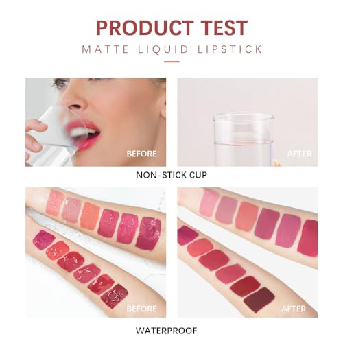 Myuango Matte Liquid Lipstick UltraIntense Pigmented Creamy Formula Long Lasting Lightweight Transfer