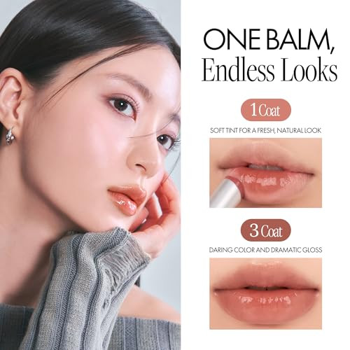 Rom&Nd RomandNd Glasting Melting Balm HighShine Hydrating Tinted Lip Balm Buildable Gloss 0.12 Oz