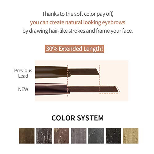 Etude Drawing Eye Brow 5 Grey Long Lasting Eyebrow Pencil Soft Textured 0.25G