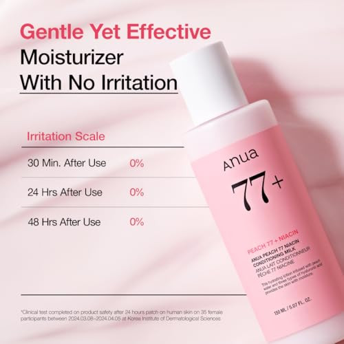 Anua Peach Niacinamide Conditioning Lotion Face Moisturizer With Vitamin B12 and Hyaluronic 5.07 Fl.Oz