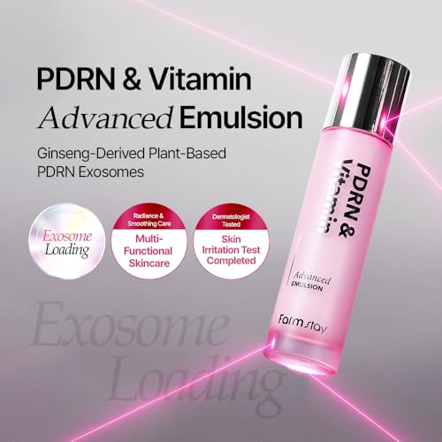 Farmstay Pdrn and Vitamin Advanced Emulsion Face Moisturizer Hydrating Dry Sensitive Skin 3.38 Fl Oz