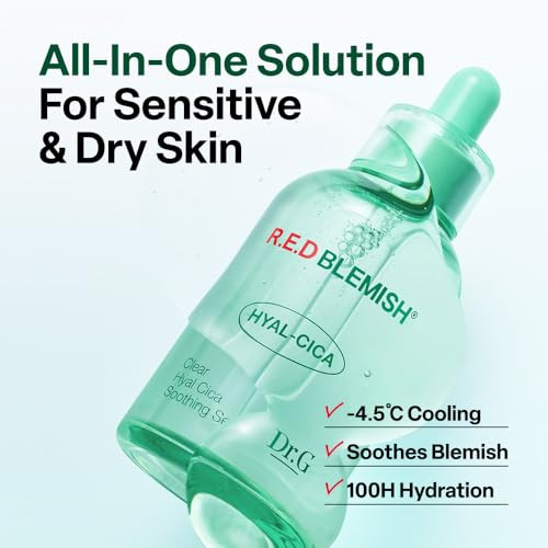 Dr.G G R.E.D. Blemish Clear HyalCica Soothing Serum Korean Skincare LongLasting Hydrating 1.69 Fl Oz
