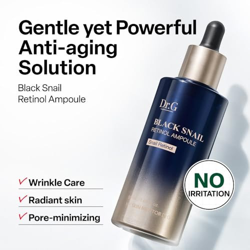 Dr.G G Black Snail Retinol Ampoule Korean Skincare With Snail Mucin Advanced 1.69 Fl Oz