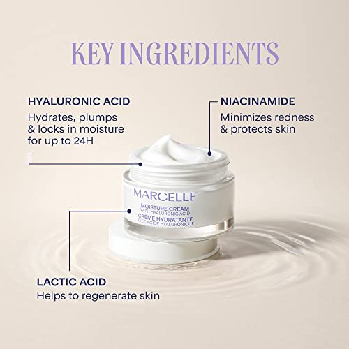 Marcelle Moisture Cream Vegan CrueltyFree Clean NonComedogenic FragranceFree ParabenFree Mineral OilFree Hypoallergenic 50 Ml