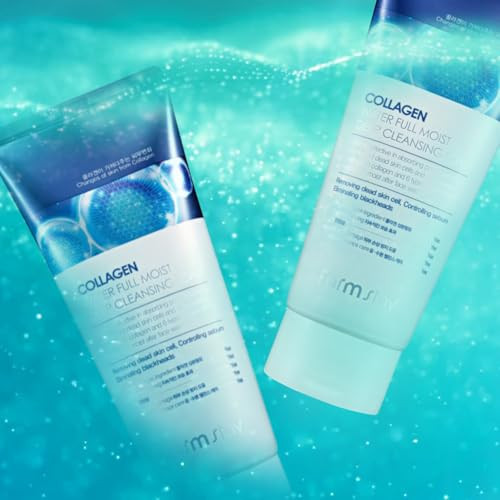 Farmstay Collagen Water Full Moist Deep Cleansing Foam Foaming Facial Cleanser Clears 6.08 Oz