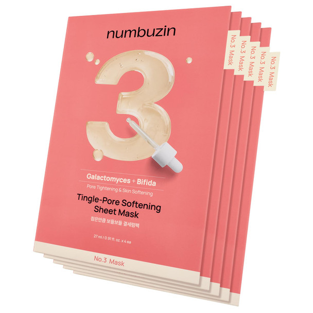 Numbuzin No Mask TinglePore Softening Sheet Mask Pore Minimizing Skin Softening Face .3 Sheet