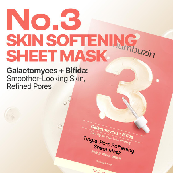 Numbuzin No Mask TinglePore Softening Sheet Mask Pore Minimizing Skin Softening Face .3 Sheet