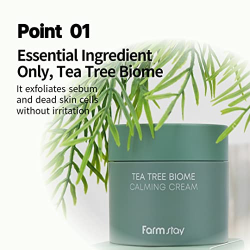 Farmstay Teatree Biome Calming Cream Day and Night Daily Face Moisturizer Cream 2.70 Fl. Oz