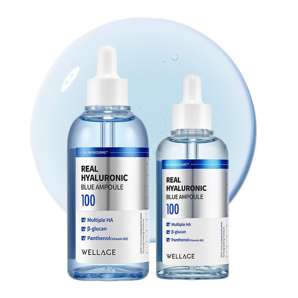 Wellage Real Hyaluronic Blue Ampoule 100 1St Gen3.38+ 2.54 Fl Oz