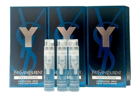 Yves Saint Laurent Ysl Y Iced Cologne Men Sample Perfume Spray Trial Size Partially 1.2 Ml Set Of 3