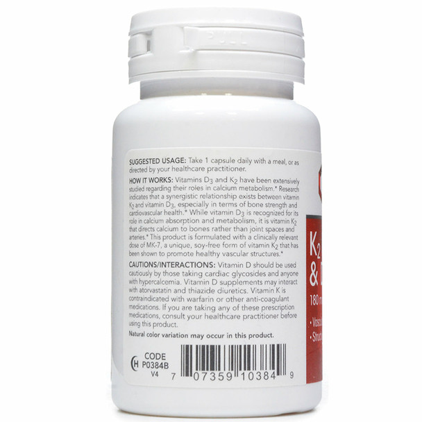 K2 MK-7 & D3 60 vcaps by Protocol For Life Balance