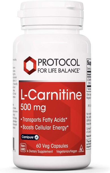 L-Carnitine 500 Mg 60 Caps By Protocol For Life Balance