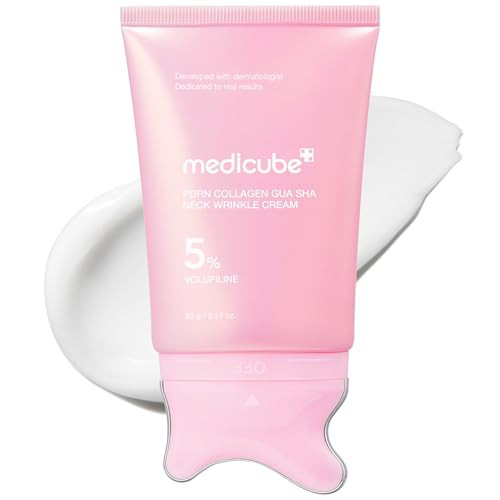 Medicube Pdrn Collagen Gua Sha Neck Wrinkle Cream BuiltIn Gua Sha Massager 3.17 Oz