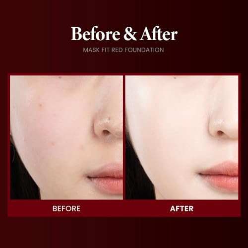 Tirtir Mask Fit Red Foundation + Puff Set High Coverage LongLasting Lightweight