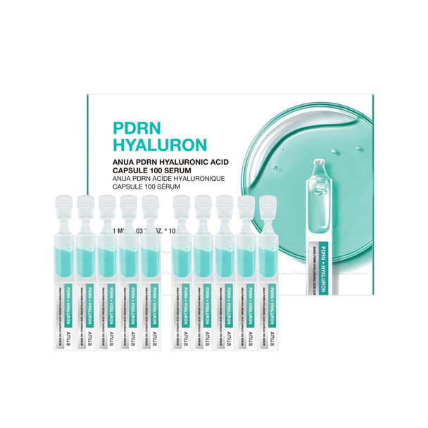 Anua Pdrn Hyaluronic Acid Capsule 100 Serum Radiant Face Salmon Dna Hyaluronic 0.33 Fl.Oz