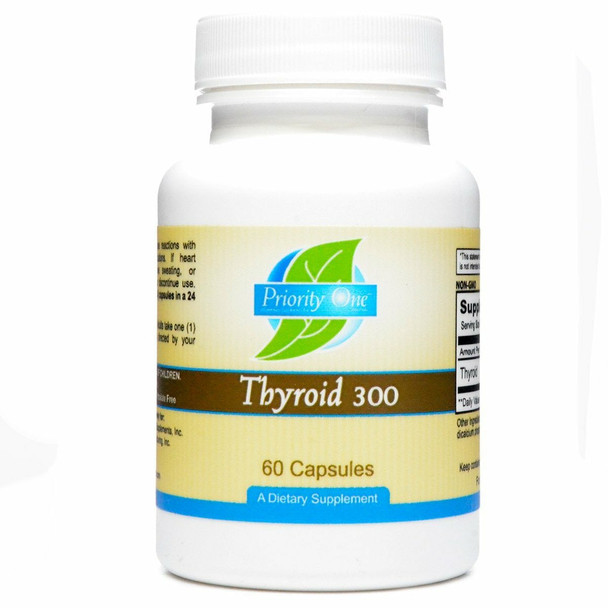 Thyroid 300 mg 60 caps by Priority One Vitamins