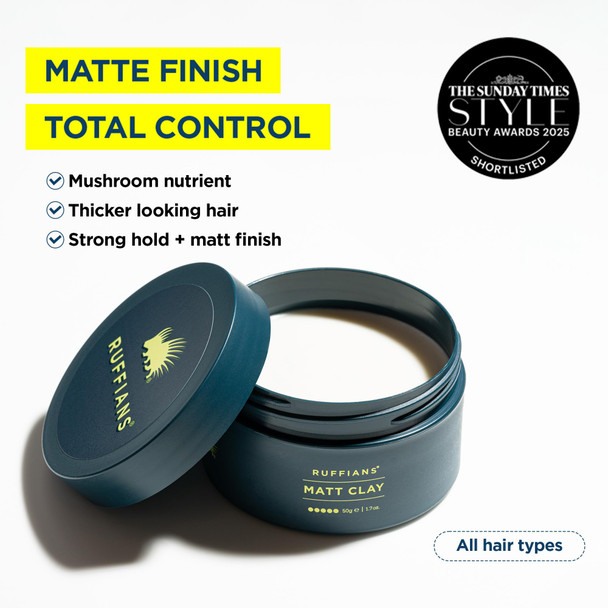 Ruffians Matte Hair Clay Fl / Strong Hold Matte Finish For All 1.7 Oz