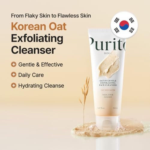 Purito Oat Exfoliating Facial Polish Cleanser Hydrating Daily Face Wash With Gentle 5.07 Fl.Oz