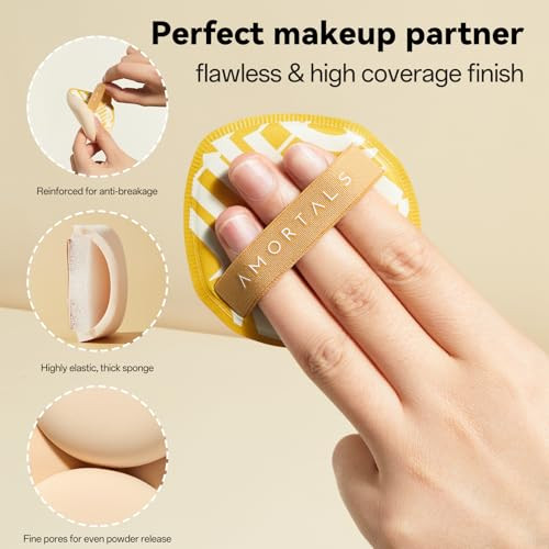 Uniqus Amortals Foundation Puff Set Teardrop Makeup s With Case NonLatex Material 2Pcs
