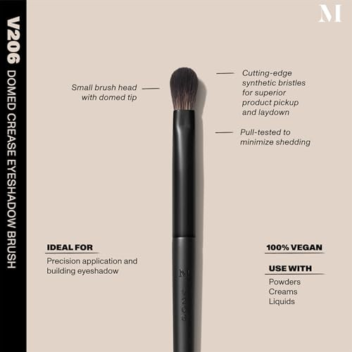 Morphe Vegan Bold Eyeshadow Brush Crease Duo Vegan Makeup Brushes For Powder 2 Count
