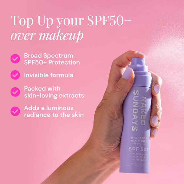Sundays Spf 50 Hydrating Glow Sunscreen Mist For Face Spf Setting Spray 75Ml