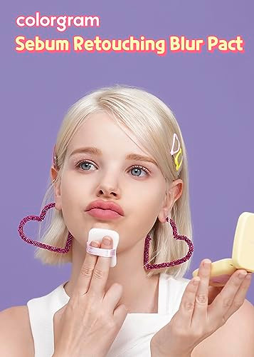 Colorgram Sebum Retouching Blur Pact + Milk Bling Heartlighter 01 Peach Heart Gram Sebum Retouching Blur