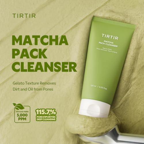 Tirtir Matcha Pack Cleanser Deep Pore Cleanser and Exfoliating Face Wash GelatoToFoam