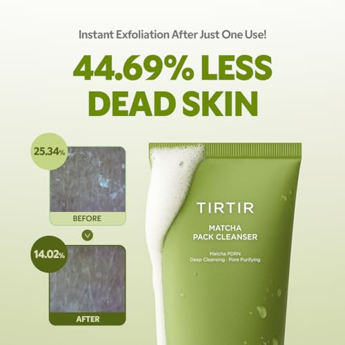 Tirtir Matcha Pack Cleanser Deep Pore Cleanser and Exfoliating Face Wash GelatoToFoam