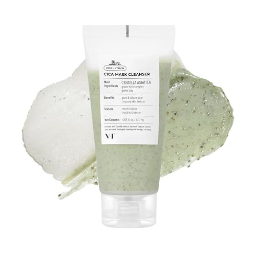 Vt Cosmetics Cica Mask Cleanser 2In1 Facial Wash NonDrying Clay Mask Gentle Pore 4.05 Fl. Oz