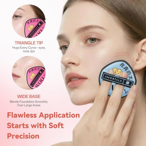 Uniqus Makeup and Powder Puff Set With Storage Case Foundation s 2Pcs
