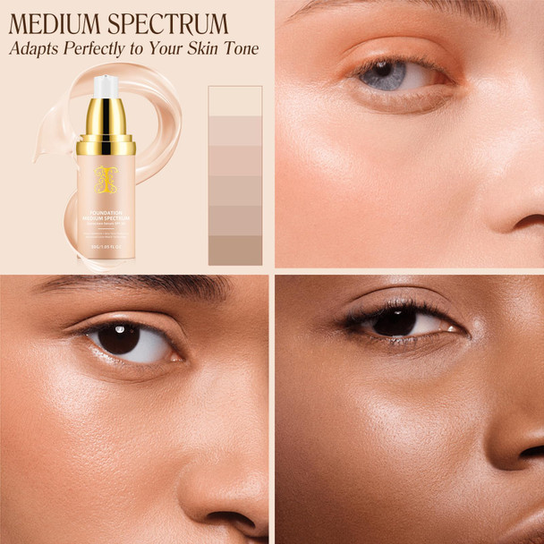 O.Secert Color Changing Foundation Concealer Cover Cream Liquid Base Flawless Full Coverage Changing Foundation Conceal 30Ml