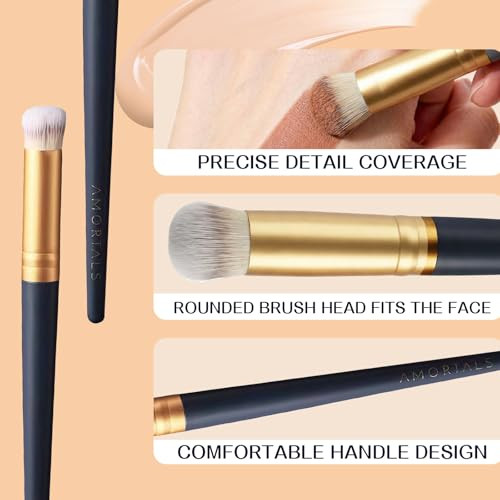Uniqus Under Eye Concealer Brush Precision Round Head Makeup Brush For Dark