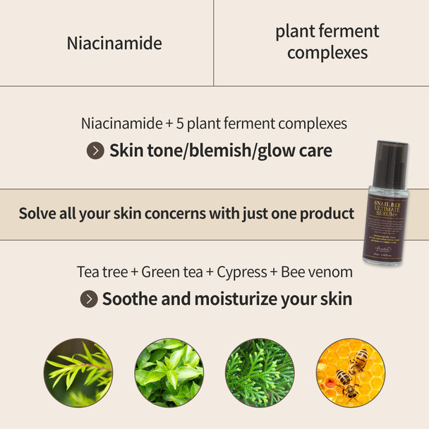 Benton Snail Bee Ultimate Serum Plus . Snail Secretion Filtrate Bee Venom 35Ml