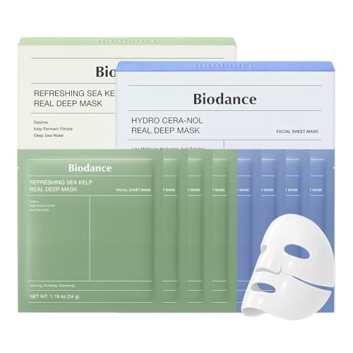 Biodance Repair Calming Mask Duo Set: Ceramide Panthenol and Sea Kelp Real