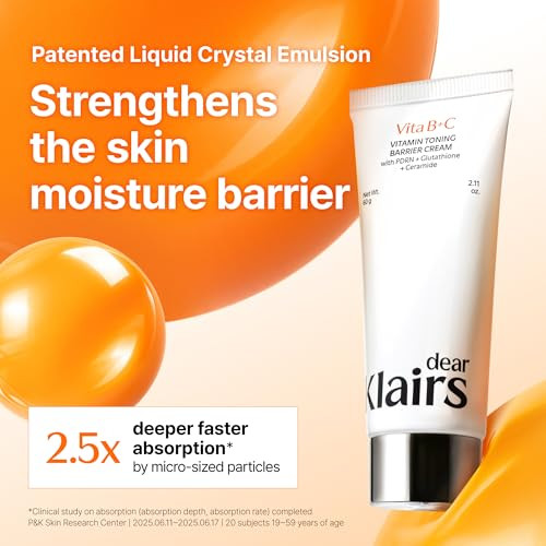 Dearklairs Vitamin Toning Barrier Cream Skin Barrier Repair Lightweight Niacinamide Korean Hydrating 2.11 Oz