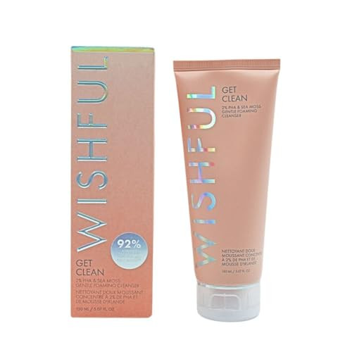 Huda Wishful Get Clean 2% Pha and Sea Moss Gentle Foaming Cleanser 5.07 Oz