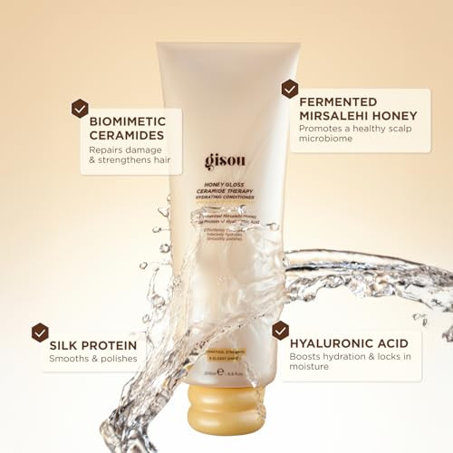 Gisou Honey Gloss Ceramide Therapy Hydrating Conditioner Intensely Hydrates Effortlessly Detangles Smoothly 6.8 Fl.Oz