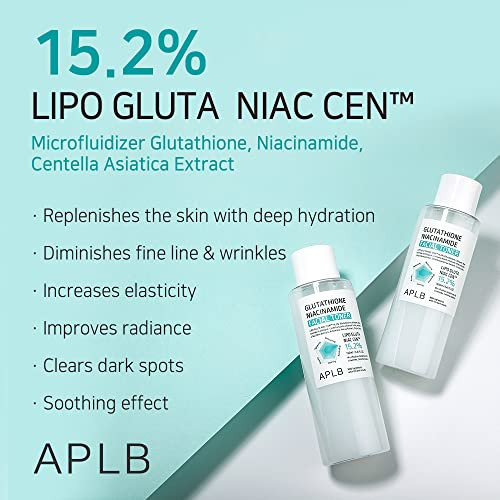 Aplb Glutathione Niacinamide Facial Toner Lipo Gluta Niac Cen 15.2% /Korean Skincare 5.41 Fl.Oz