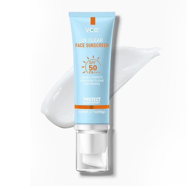 Vgo Clear Face Sunscreen Spf 50 Hydrating Sun Essence Leaves No Sticky 50Ml