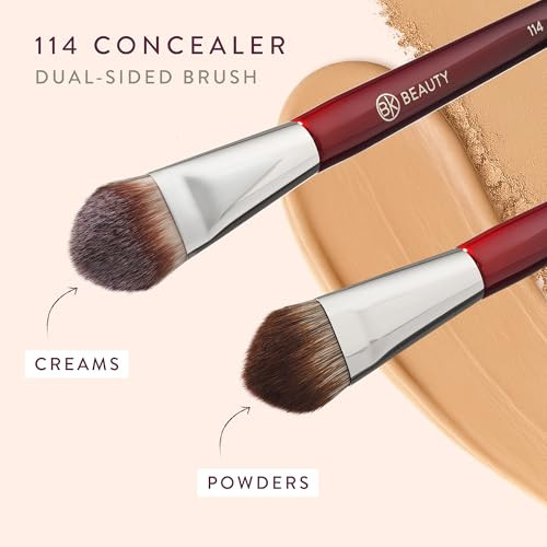 Bk Beauty 114 DualSided Concealer Brush Precision Concealer and Powder Makeup Brush For