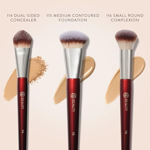 Bk Beauty Core Complexion Trio Makeup Brushes Set Foundation Concealer And Blending Brushes 3Pc