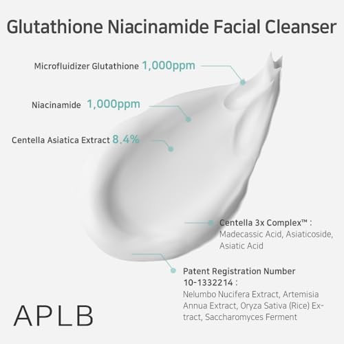 Aplb Glutathione Niacinamide Facial Cleanser Lipo Gluta Niac Cen 8.6% /Korean Skincare 2.71 Fl.Oz