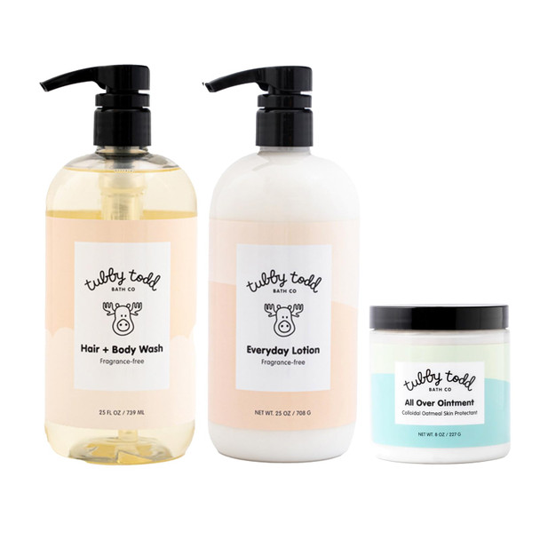 Tubby Todd 3Step Baby Bath And Skincare Routine The Regulars Bundle Baby Shampoo 8.5 Oz