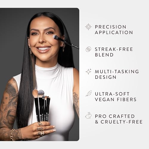 Bk Beauty Nikki La Rose N14 Petite Precision Concealer Brush MultiTasking Tapered Makeup