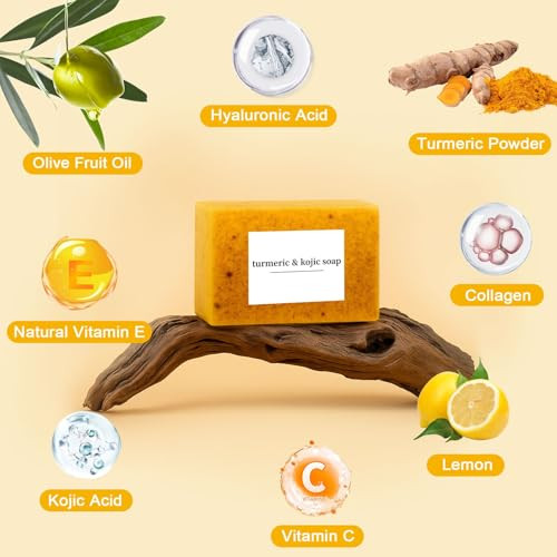 Peehss Turmeric Soap and Turmeric Face Wash Set Honey Lemon Tumeric Kojic